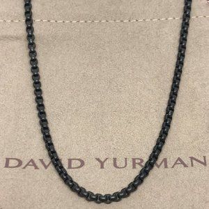 David Yurman  3mm BOX CHAIN NECKLACE DARKENED STAINLESS STEEL 26”